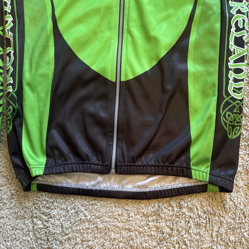 Official Ireland Cycling Jacket Men's Wind Tex Thermal Full Zip Green Black - Picture 2 of 8